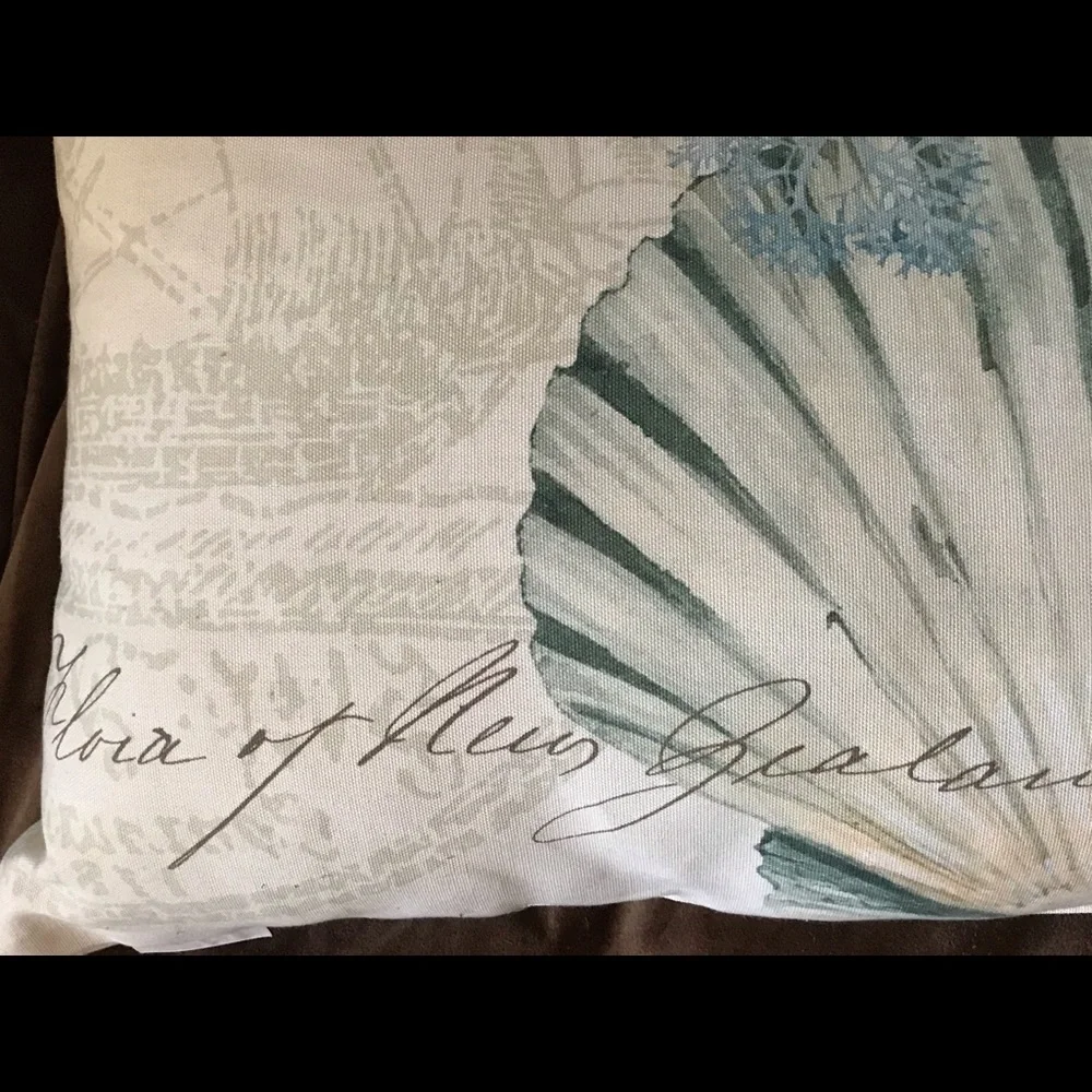 Coastal Shell Accent Pillow in Seafoam Green